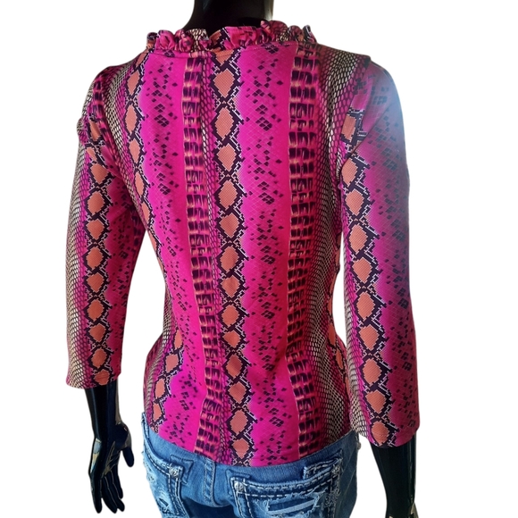 Y2K ivy jane Snake Print Novelty Top | Hot Pink | Size Small - Picture 3 of 9